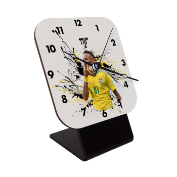 Neymar JR, Quartz Wooden table clock with hands (10cm)