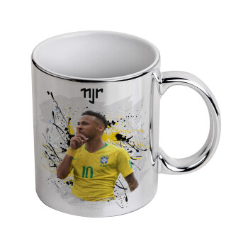 Neymar JR, Mug ceramic, silver mirror, 330ml