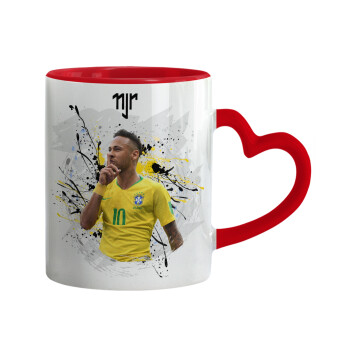 Neymar JR, Mug heart red handle, ceramic, 330ml