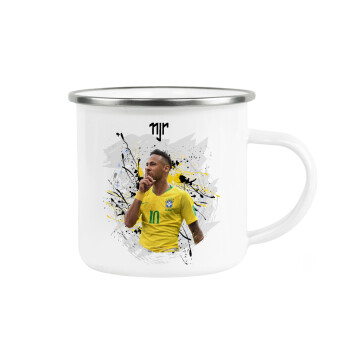 Neymar JR, Metallic enamel cup white 360ml