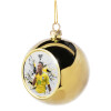 Golden Christmas tree ball ornament 8cm