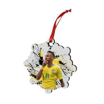 Neymar JR, Christmas ornament snowflake wooden 7.5cm