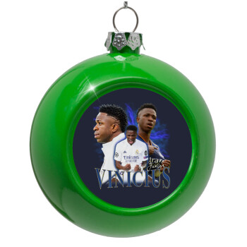 Vinicius Junior, Green Christmas tree ornament bauble 8cm