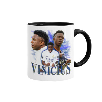 Vinicius Junior, Mug colored black, ceramic, 330ml