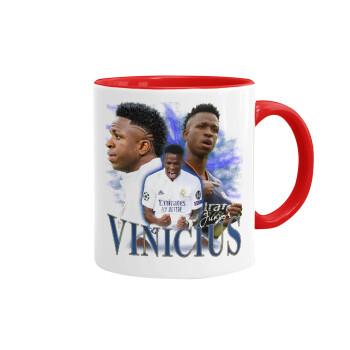 Vinicius Junior, Mug colored red, ceramic, 330ml