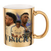 Mug ceramic, gold mirror, 330ml