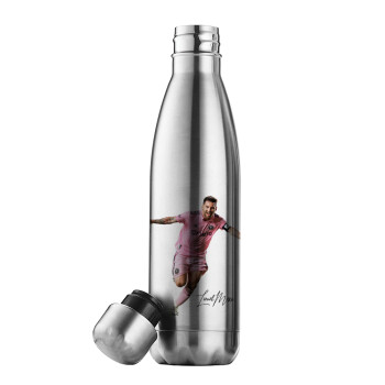 Lionel Messi inter miami jersey, Μεταλλικό παγούρι θερμός Inox (Stainless steel), διπλού τοιχώματος, 500ml