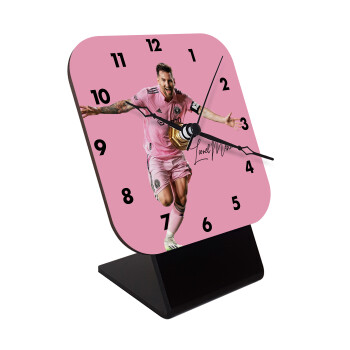 Lionel Messi inter miami jersey, Quartz Wooden table clock with hands (10cm)