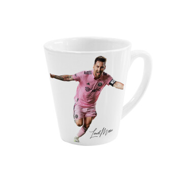 Lionel Messi inter miami jersey, Κούπα κωνική Latte Λευκή, κεραμική, 300ml