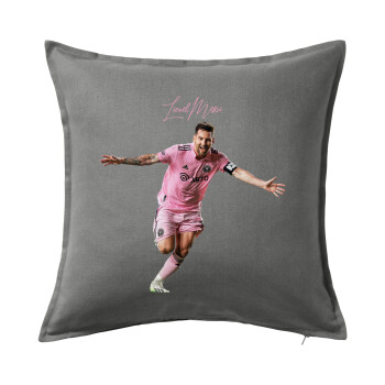 Lionel Messi inter miami jersey, Sofa cushion Grey 50x50cm includes filling