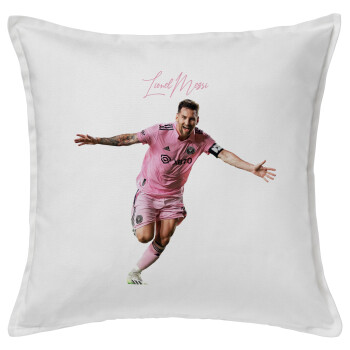 Lionel Messi inter miami jersey, Sofa cushion White 50x50cm includes filling