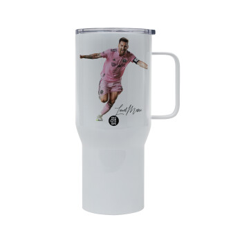 Lionel Messi inter miami jersey, Tumbler με καπάκι, διπλού τοιχώματος (θερμό) 750L