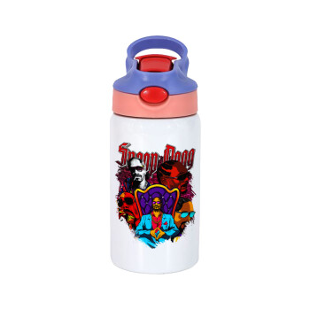 Snoop Dogg, Children's hot water bottle, stainless steel, with safety straw, pink/purple (350ml)
