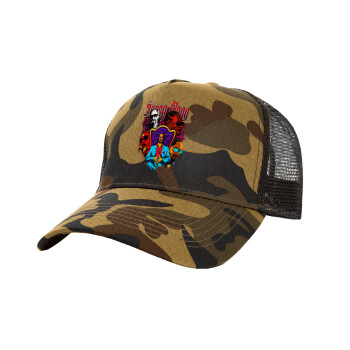 Snoop Dogg, Adult Structured Trucker Hat, with Mesh, (Camouflage) Army (100% COTTON, ADULT, UNISEX, ONE SIZE)