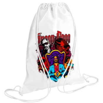 Snoop Dogg, Τσάντα πλάτης πουγκί GYMBAG λευκή (28x40cm)