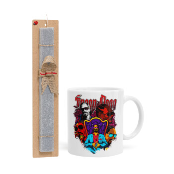 Snoop Dogg, Easter Set, Ceramic Cup (330ml) & Easter aromatic flat candle (30cm) (GRAY)