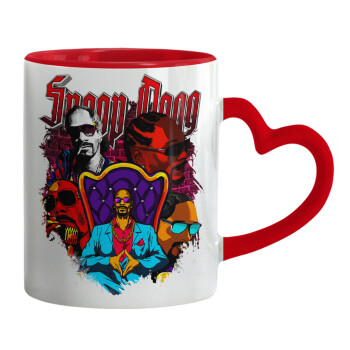 Snoop Dogg, Mug heart red handle, ceramic, 330ml