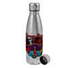 Metallic water bottle, stainless steel, 750ml