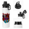 Metal water bottle with safety cap, aluminum 850ml