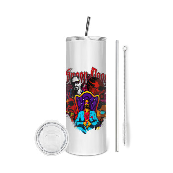 Snoop Dogg, Eco friendly ποτήρι θερμό (tumbler) από ανοξείδωτο ατσάλι 600ml, με μεταλλικό καλαμάκι & βούρτσα καθαρισμού