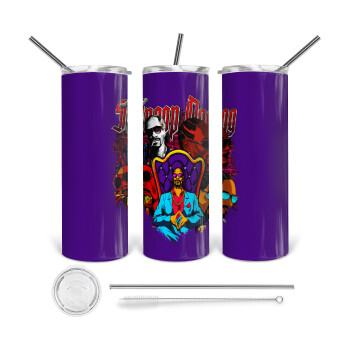 Snoop Dogg, Tumbler ποτήρι θερμό από ανοξείδωτο ατσάλι 600ml, με μεταλλικό καλαμάκι & βούρτσα καθαρισμού