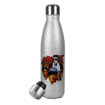 JAY-Z, Metallic Glitter Silver Thermos Flask (Stainless steel), double-walled, 500ml