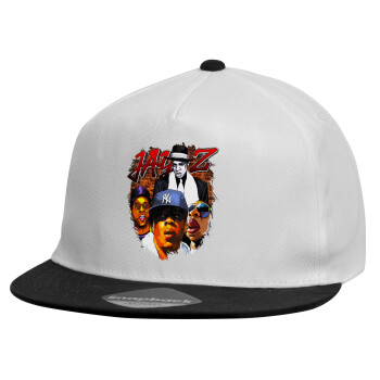 JAY-Z, Καπέλο παιδικό Flat Snapback, Λευκό (100% ΒΑΜΒΑΚΕΡΟ, ΠΑΙΔΙΚΟ, UNISEX, ONE SIZE)