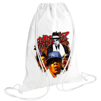 JAY-Z, Backpack pouch GYMBAG white (28x40cm)