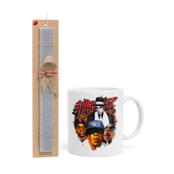 JAY-Z, Easter Set, Ceramic Cup (330ml) & Easter aromatic flat candle (30cm) (GRAY)