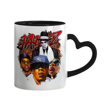 JAY-Z, Mug heart black handle, ceramic, 330ml