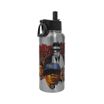 JAY-Z, Metal mug thermo Silver with Straw and Spout Lid (Stainless steel), double wall, 950ml