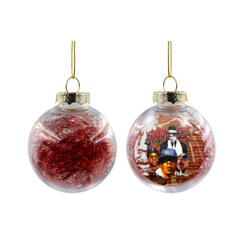 JAY-Z, Χριστουγεννιάτικη μπάλα δένδρου διάφανη με κόκκινο γέμισμα 8cm
