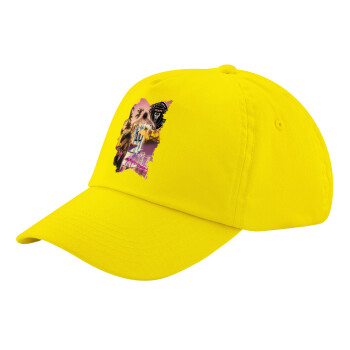 Lionel Messi Miami, Child's Baseball Cap, 100% Cotton Twill, Yellow (COTTON, CHILD, UNISEX, ONE SIZE)