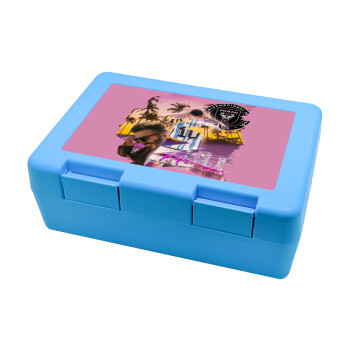Lionel Messi Miami, Children's cookie container LIGHT BLUE 185x128x65mm (BPA free plastic)