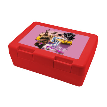 Lionel Messi Miami, Children's cookie container RED 185x128x65mm (BPA free plastic)