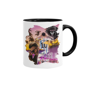 Lionel Messi Miami, Mug colored black, ceramic, 330ml