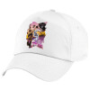 Children's Baseball Cap, 100% Cotton Twill, White (COTTON, CHILDREN'S, UNISEX, ONE SIZE)