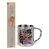 Easter Set, metallic thermal cup (300ml) & Easter aromatic flat candle (30cm) (GRAY)