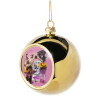 Golden Christmas tree ball ornament 8cm