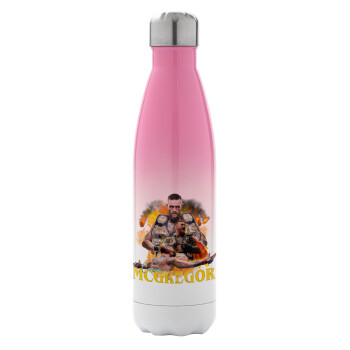 Conor McGregor Notorious, Metal mug thermos Pink/White (Stainless steel), double wall, 500ml