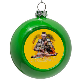 Conor McGregor Notorious, Green Christmas tree ornament bauble 8cm