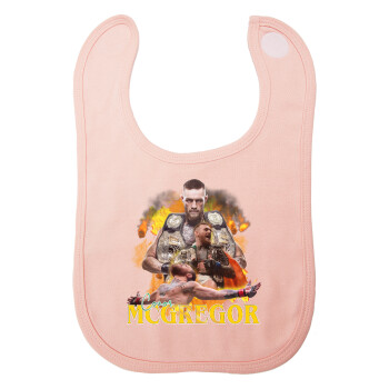 Conor McGregor Notorious, Σαλιάρα με Σκρατς ΡΟΖ 100% Organic Cotton (0-18 months)