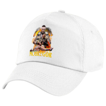 Conor McGregor Notorious, Children's Baseball Cap, 100% Cotton Twill, White (COTTON, CHILDREN'S, UNISEX, ONE SIZE)