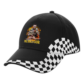 Conor McGregor Notorious, Adult Ultimate BLACK RACING Cap, (100% COTTON DRILL, ADULT, UNISEX, ONE SIZE)