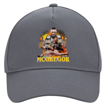 Conor McGregor Notorious, Ultimate Adult Hat Grey, (100% COTTON DRILL, ADULT, UNISEX, ONE SIZE)