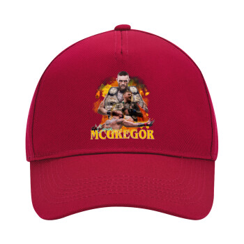 Conor McGregor Notorious, Adult Ultimate Hat RED, (100% COTTON DRILL, ADULT, UNISEX, ONE SIZE)