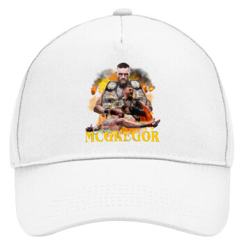 Conor McGregor Notorious, Adult Baseball Cap, Drill, White (100% COTTON, ADULT, UNISEX, ONE SIZE)