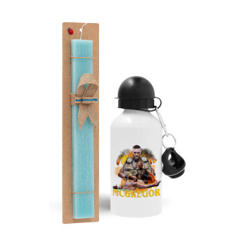 Conor McGregor Notorious, Easter Set, metallic aluminum water bottle (500ml) & scented flat candle (30cm) (TURQUOISE)