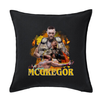 Conor McGregor Notorious, Sofa cushion black 50x50cm includes filling