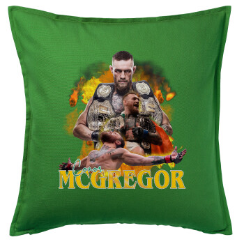 Conor McGregor Notorious, Sofa cushion Green 50x50cm includes filling